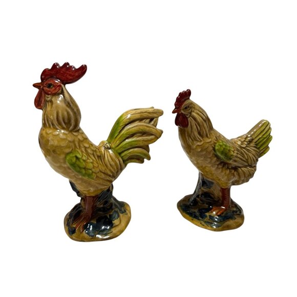 Vintage Norcrest Rooster & Hen Ceramic Figurines Hand-Painted Made In Japan READ - Picture 7 of 14